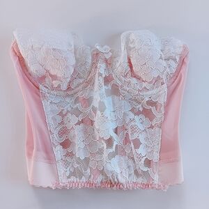 Victoria's Secret Pink and White Lace Corset